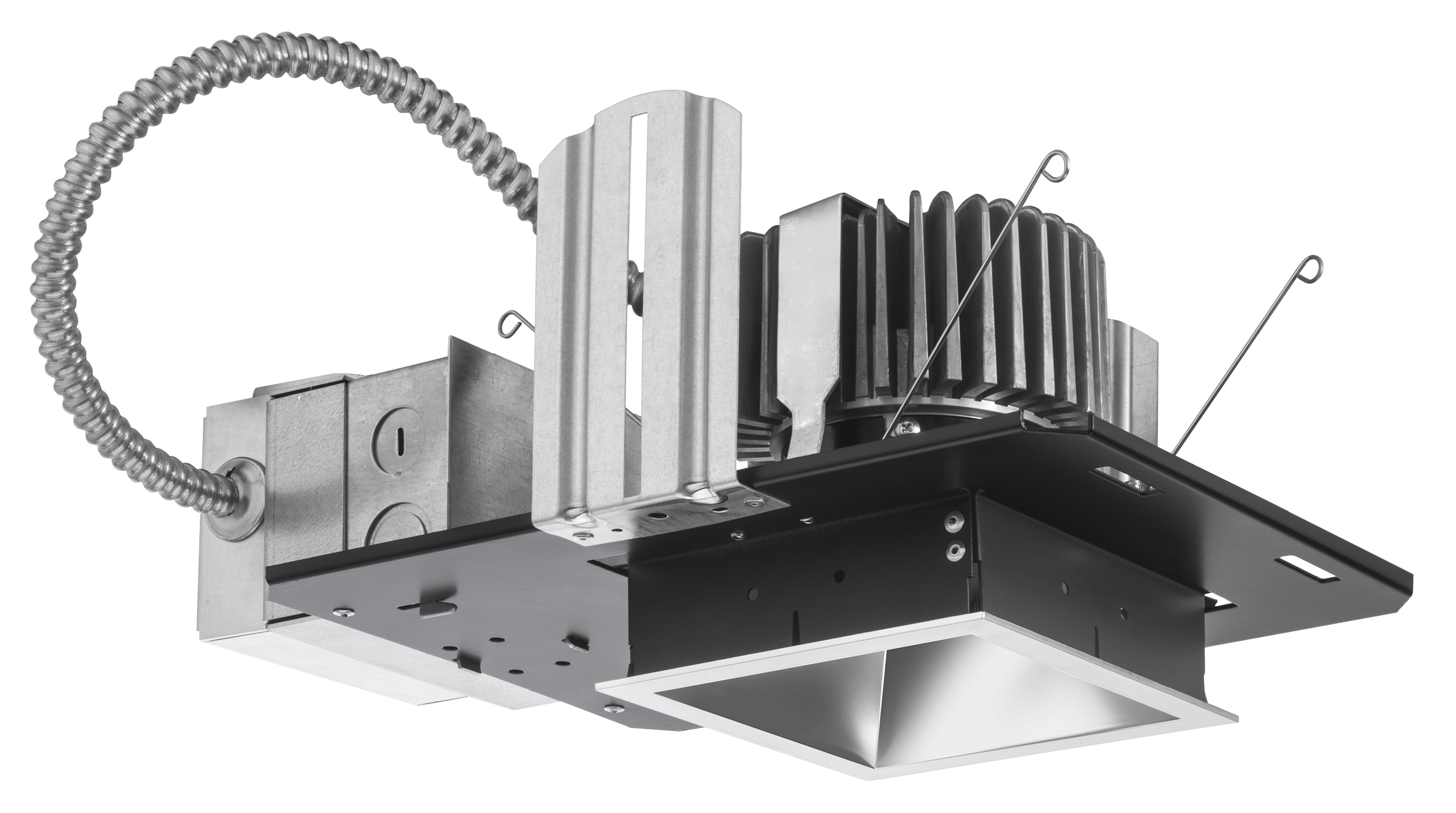 EVO LED downlight, Square, 4 IN clear, Semi-specular, Trim, SKU - 232WNW