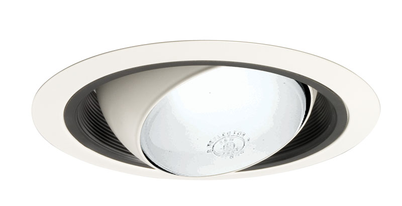 Product image for Juno 249W-WH 6 Inch 65/75 W BR/PAR30L Regressed Eyeball White Baffle Downlight Trim